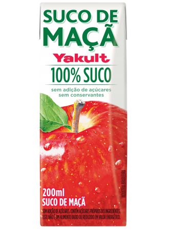Suco de maçã Yakult — embalagem individual