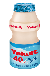 Yakult 40 Light — embalagem individual — detalhe do frasco